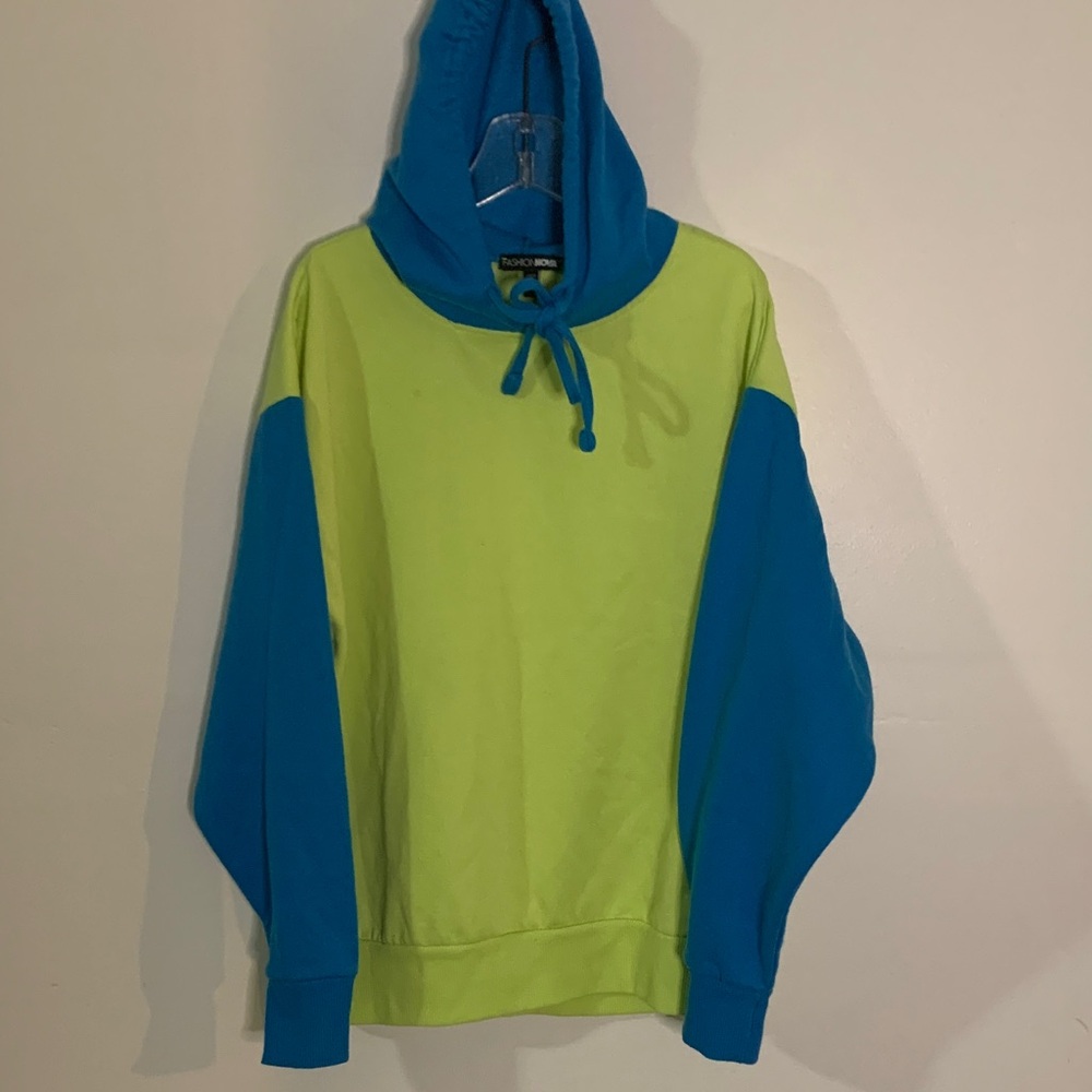 Fashion Nova Vibrant Blue and Lime Hoodie